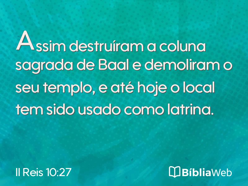 II Reis 10:27 em imagem para compartilhar