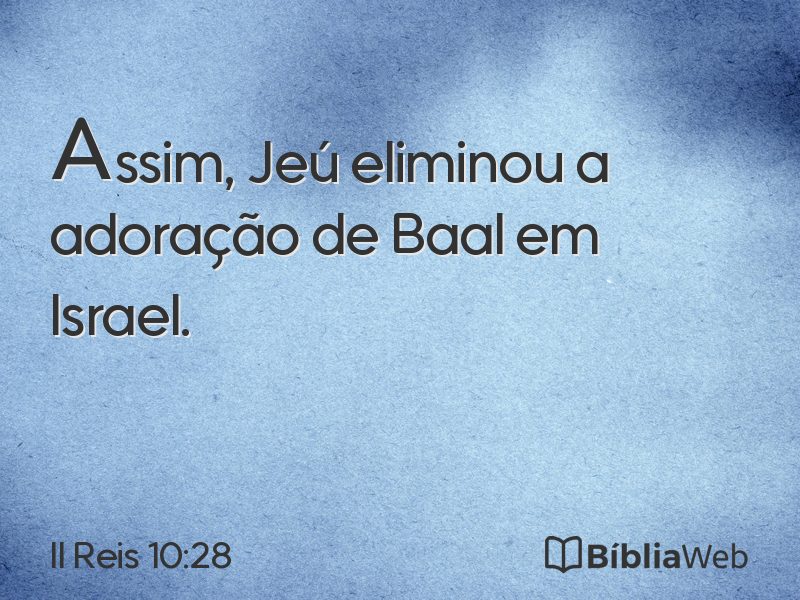 II Reis 10:28 em imagem para compartilhar