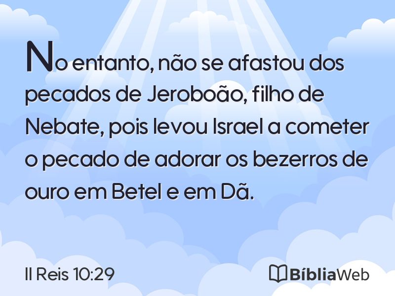 II Reis 10:29 em imagem para compartilhar