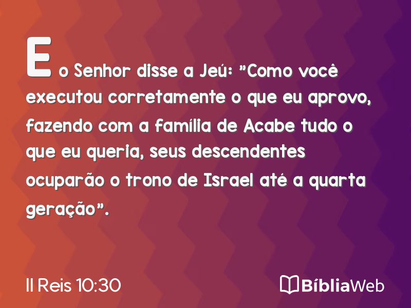 II Reis 10:30 em imagem para compartilhar