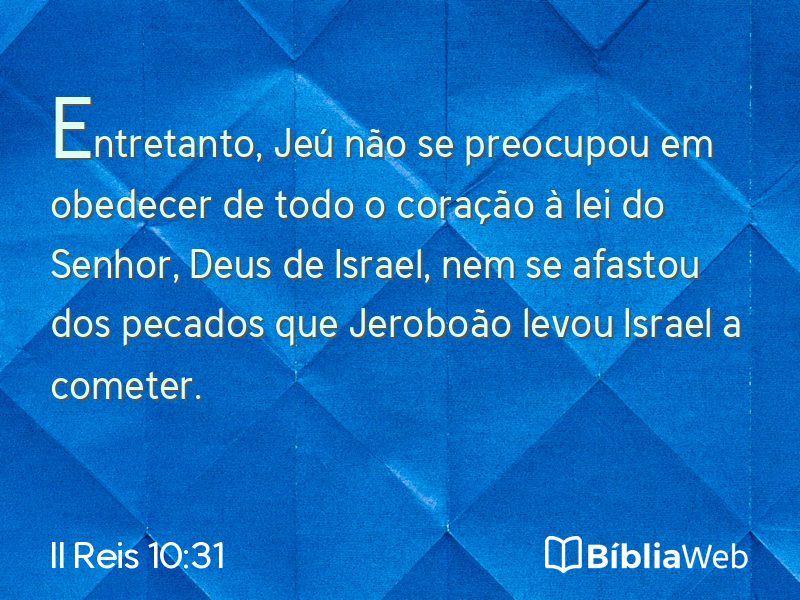 II Reis 10:31 em imagem para compartilhar