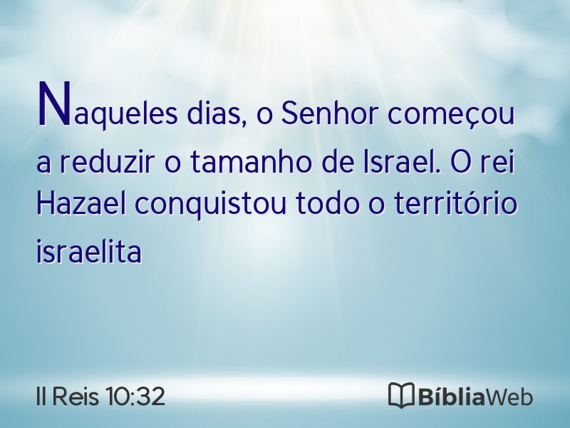 II Reis 10:32 em imagem para compartilhar