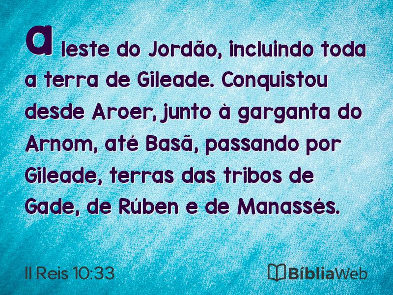 II Reis 10:33 em imagem para compartilhar