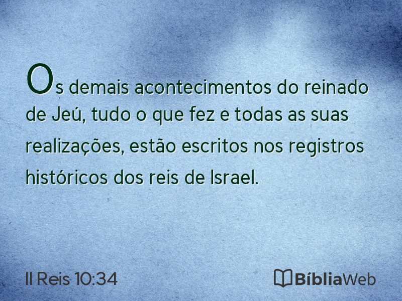 II Reis 10:34 em imagem para compartilhar