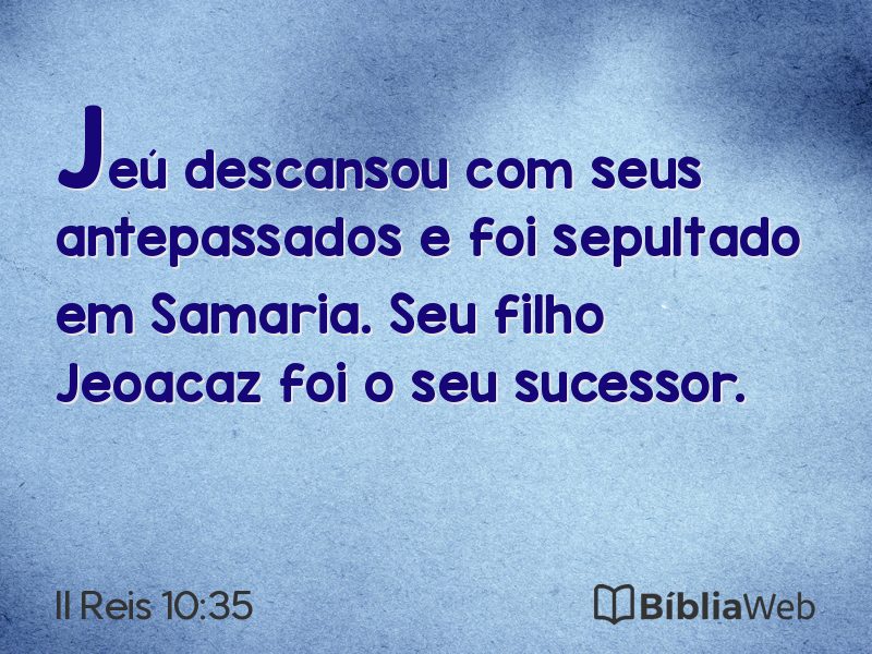 II Reis 10:35 em imagem para compartilhar