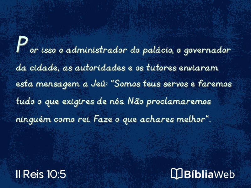 II Reis 10:5 em imagem para compartilhar