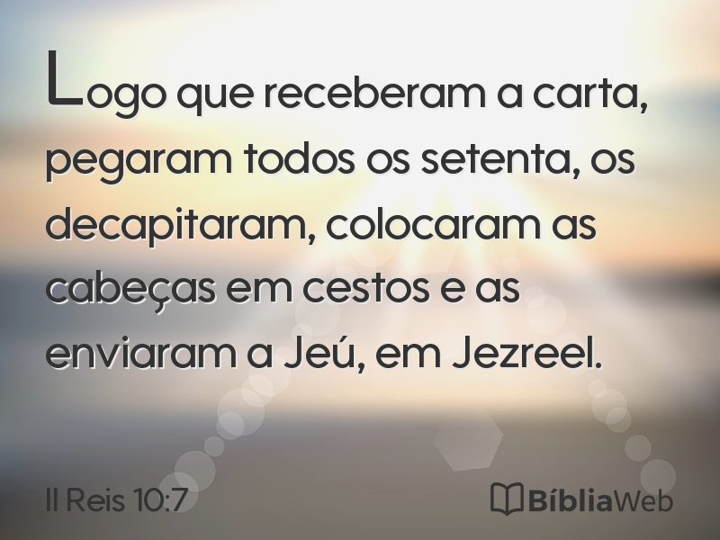 II Reis 10:7 em imagem para compartilhar