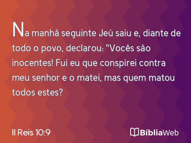 II Reis 10:9 em imagem para compartilhar