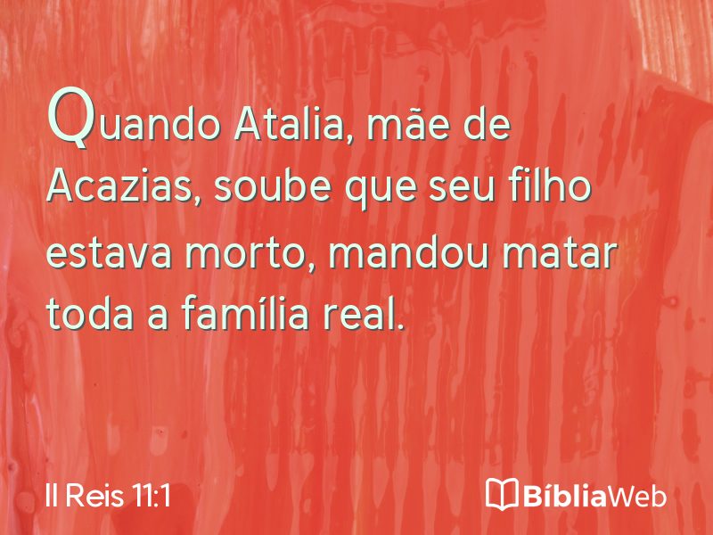 II Reis 11:1 em imagem para compartilhar