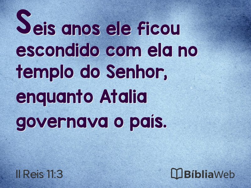 II Reis 11:3 em imagem para compartilhar