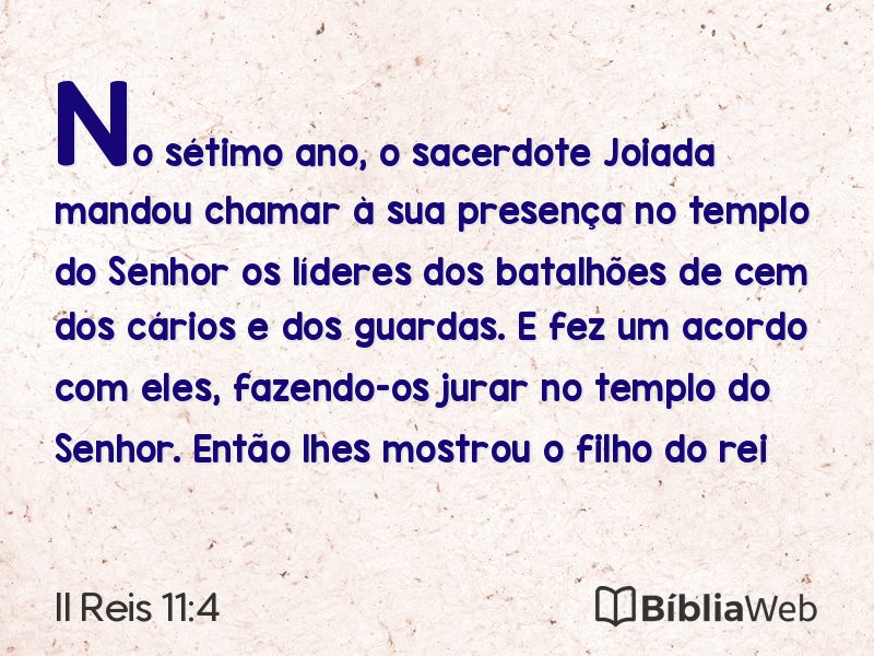 II Reis 11:4 em imagem para compartilhar