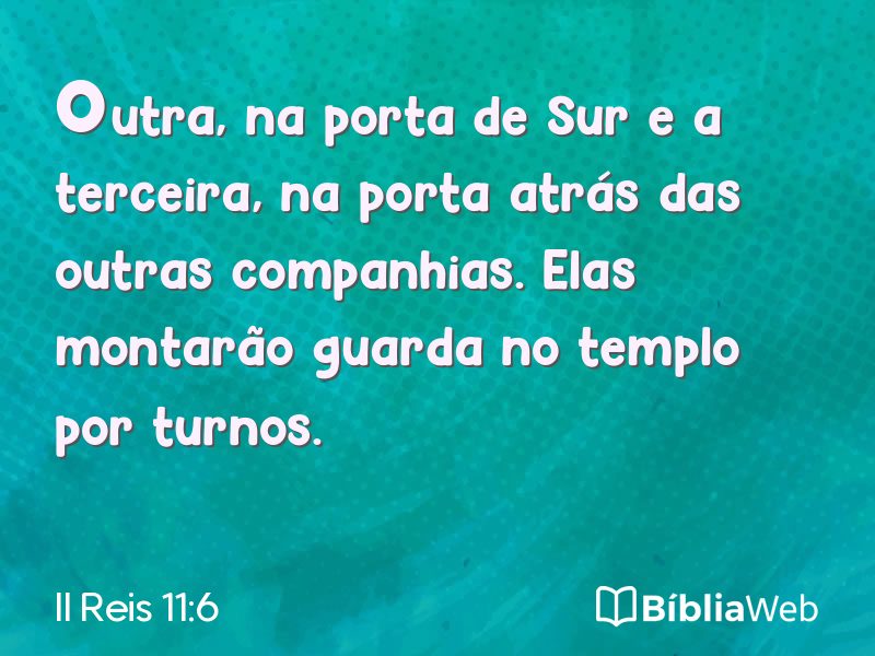 II Reis 11:6 em imagem para compartilhar