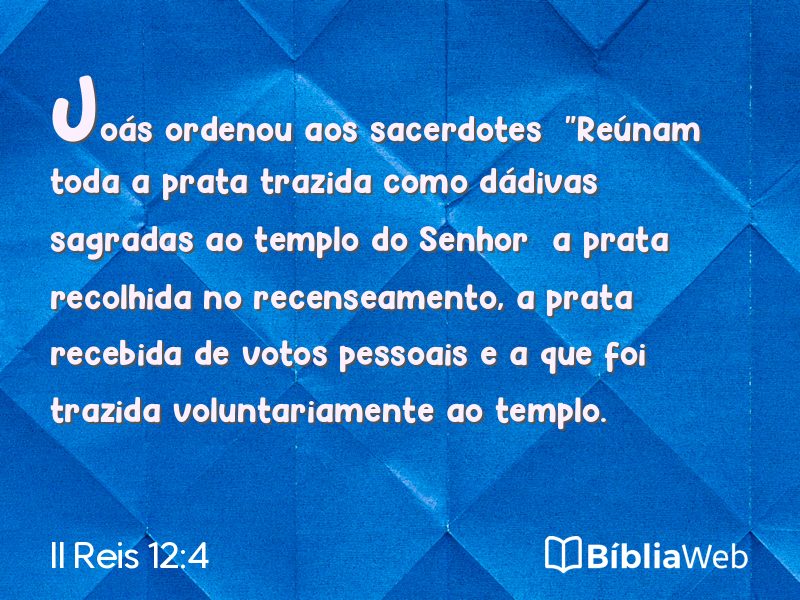 II Reis 12:4 em imagem para compartilhar