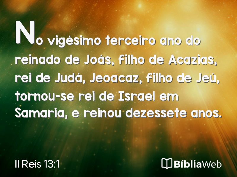 II Reis 13:1 em imagem para compartilhar