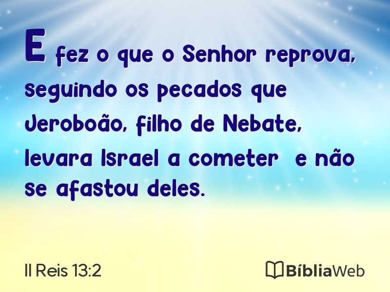 II Reis 13:2 em imagem para compartilhar