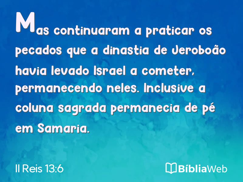 II Reis 13:6 em imagem para compartilhar