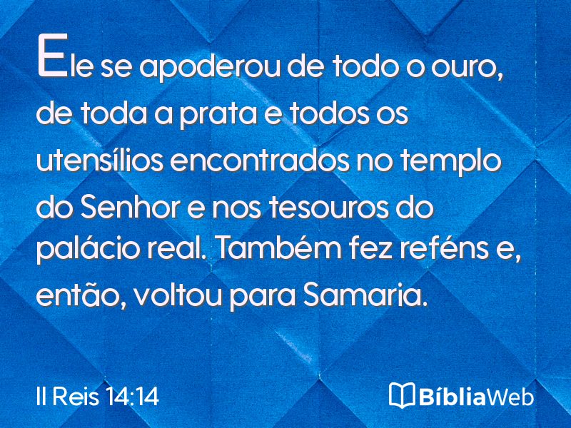 II Reis 14:14 em imagem para compartilhar