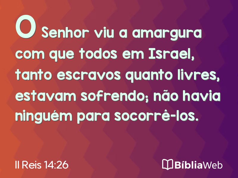 II Reis 14:26 em imagem para compartilhar