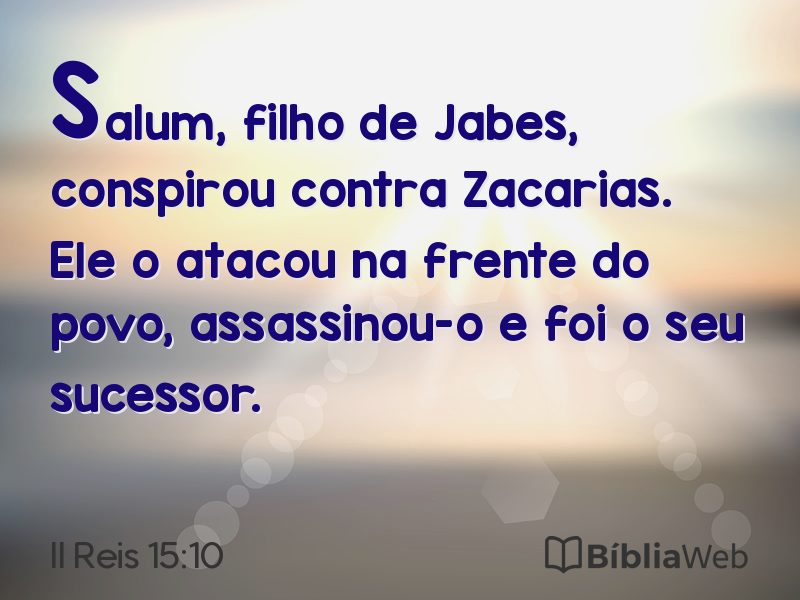 II Reis 15:10 em imagem para compartilhar