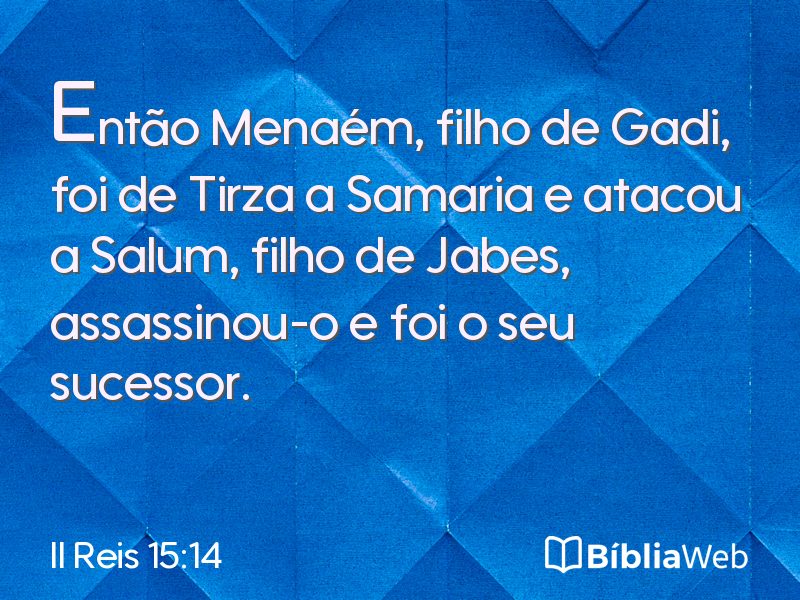 II Reis 15:14 em imagem para compartilhar