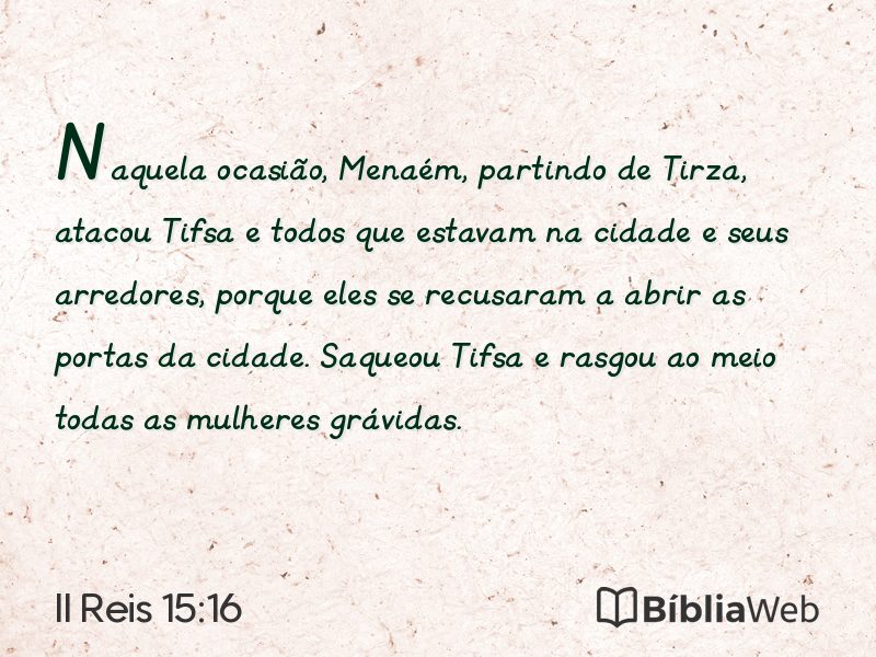 II Reis 15:16 em imagem para compartilhar