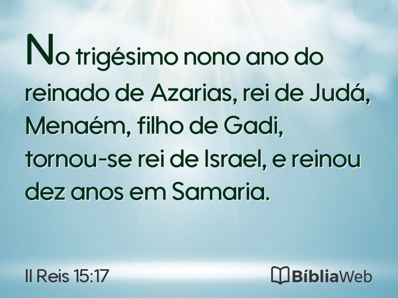 II Reis 15:17 em imagem para compartilhar