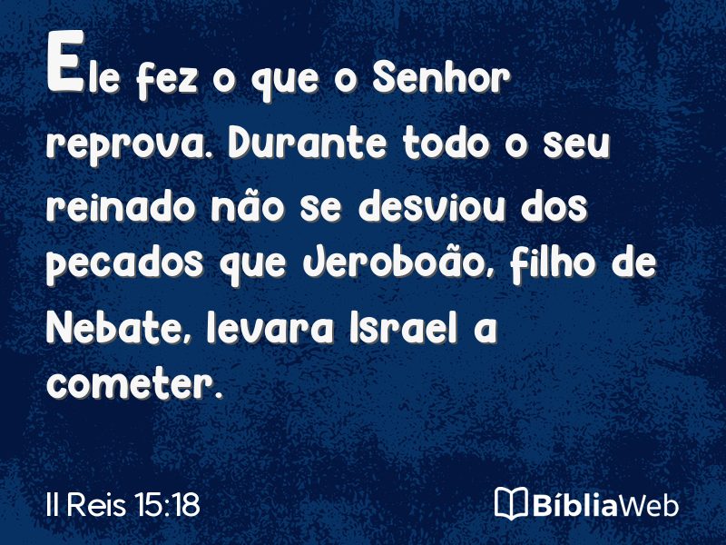 II Reis 15:18 em imagem para compartilhar