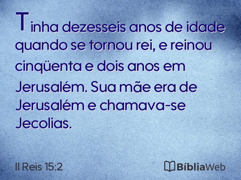 II Reis 15:2 em imagem para compartilhar