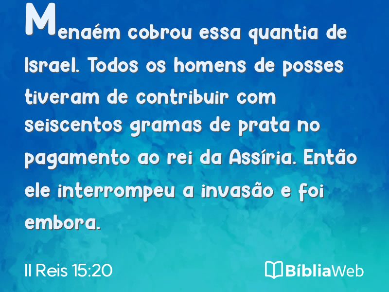 II Reis 15:20 em imagem para compartilhar