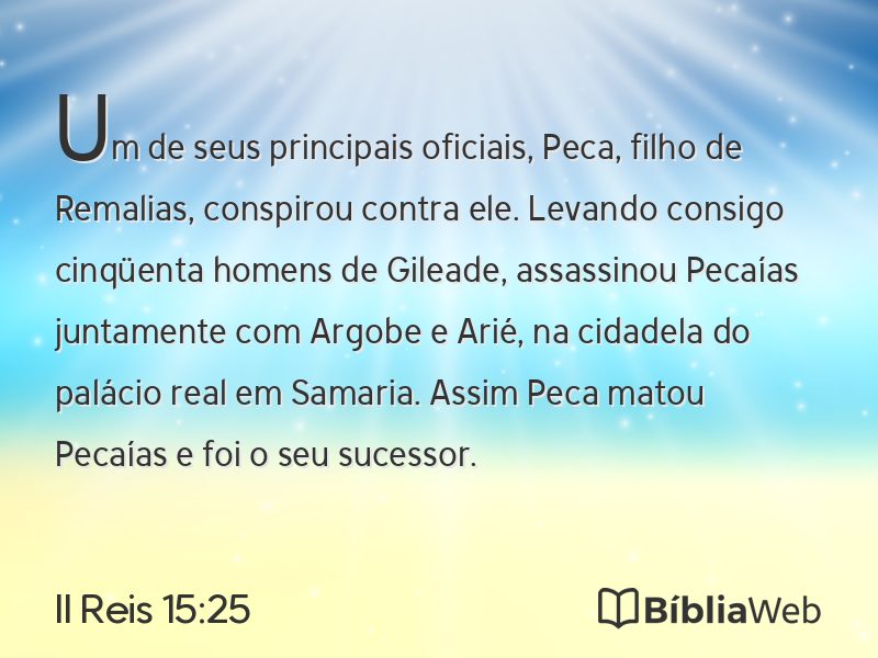 II Reis 15:25 em imagem para compartilhar