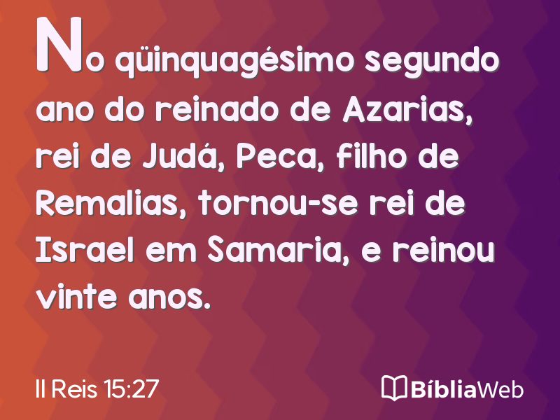 II Reis 15:27 em imagem para compartilhar