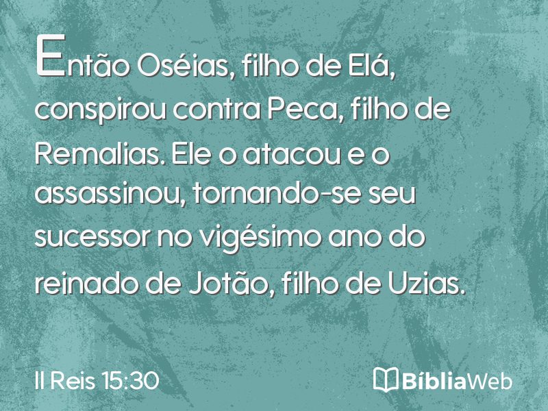 II Reis 15:30 em imagem para compartilhar