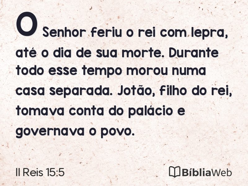 II Reis 15:5 em imagem para compartilhar