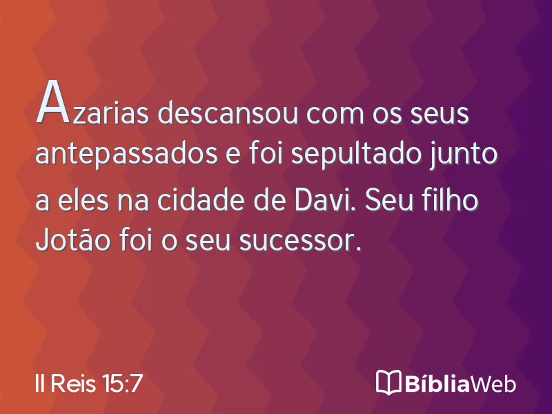 II Reis 15:7 em imagem para compartilhar