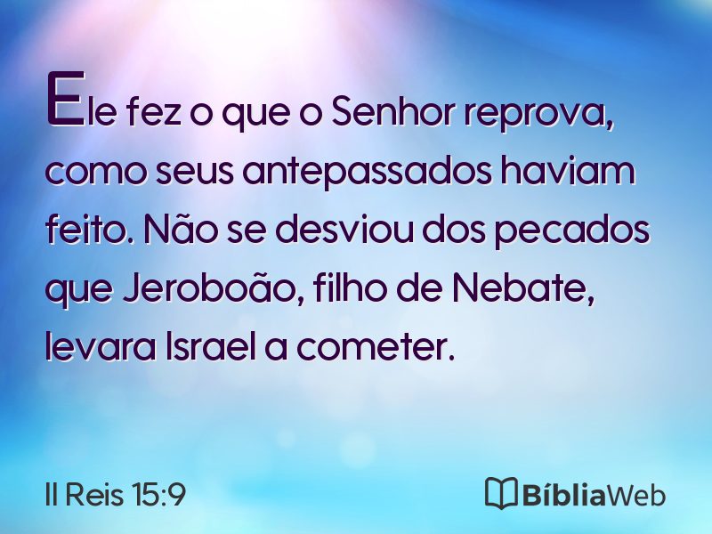 II Reis 15:9 em imagem para compartilhar