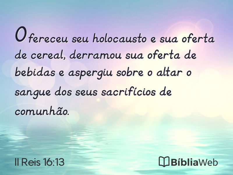 II Reis 16:13 em imagem para compartilhar