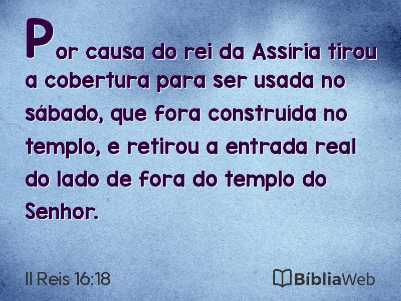 II Reis 16:18 em imagem para compartilhar