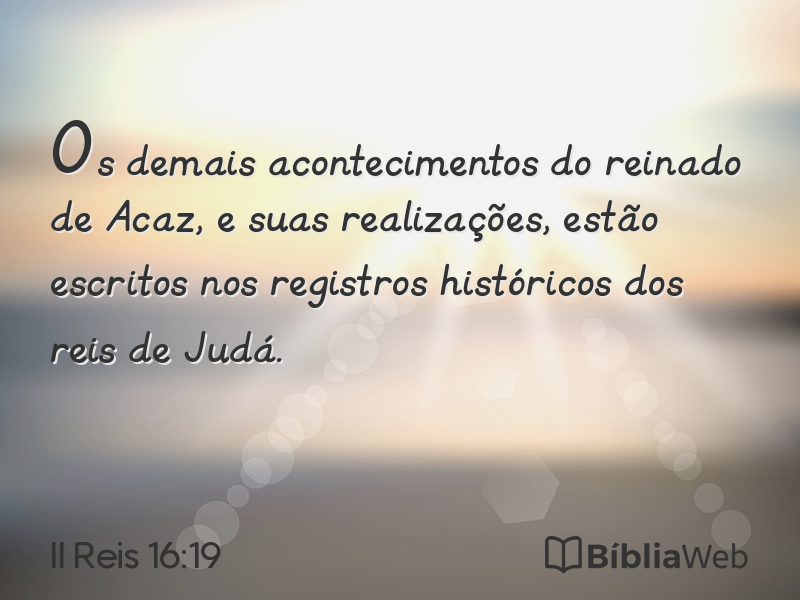 II Reis 16:19 em imagem para compartilhar