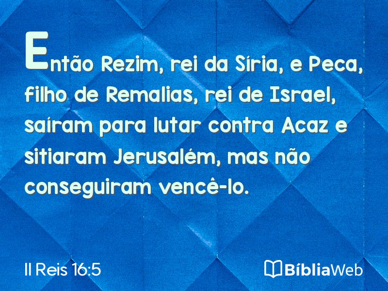 II Reis 16:5 em imagem para compartilhar