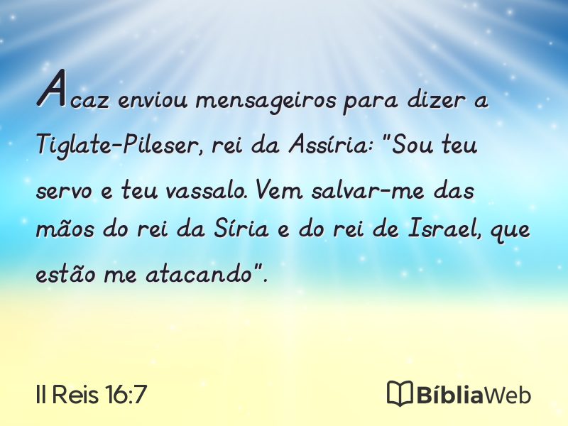 II Reis 16:7 em imagem para compartilhar