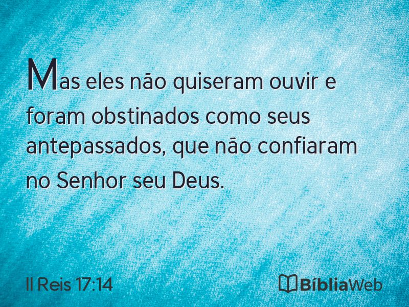 II Reis 17:14 em imagem para compartilhar