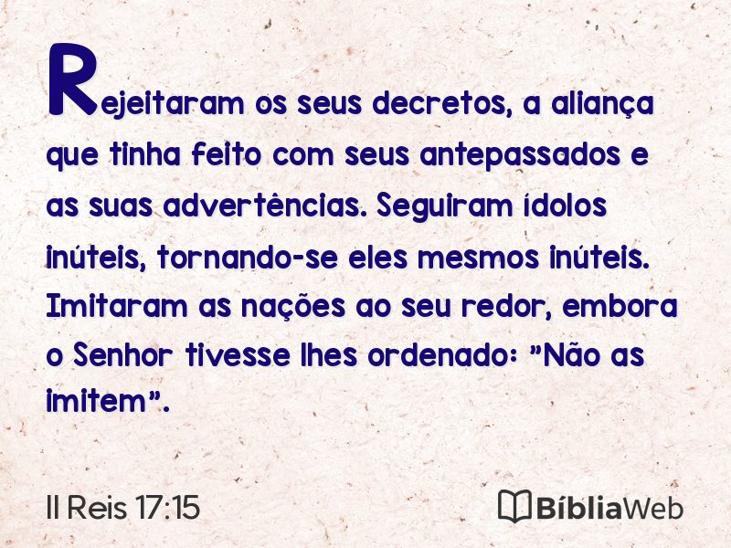II Reis 17:15 em imagem para compartilhar