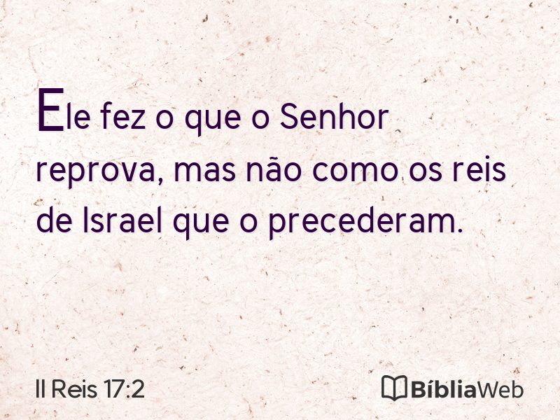 II Reis 17:2 em imagem para compartilhar