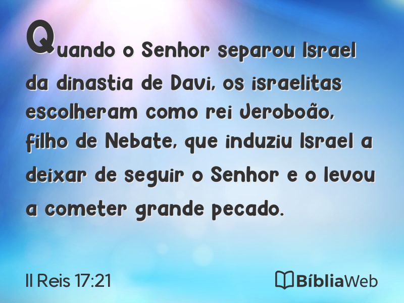 II Reis 17:21 em imagem para compartilhar