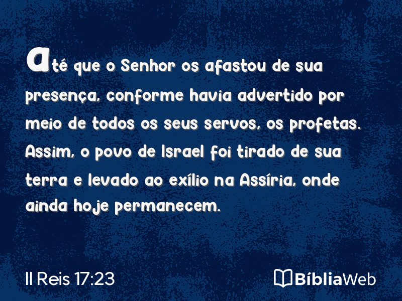 II Reis 17:23 em imagem para compartilhar