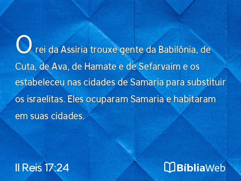 II Reis 17:24 em imagem para compartilhar