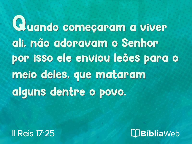 II Reis 17:25 em imagem para compartilhar