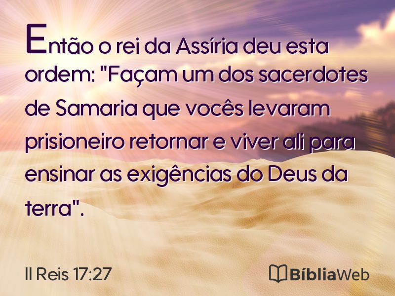 II Reis 17:27 em imagem para compartilhar