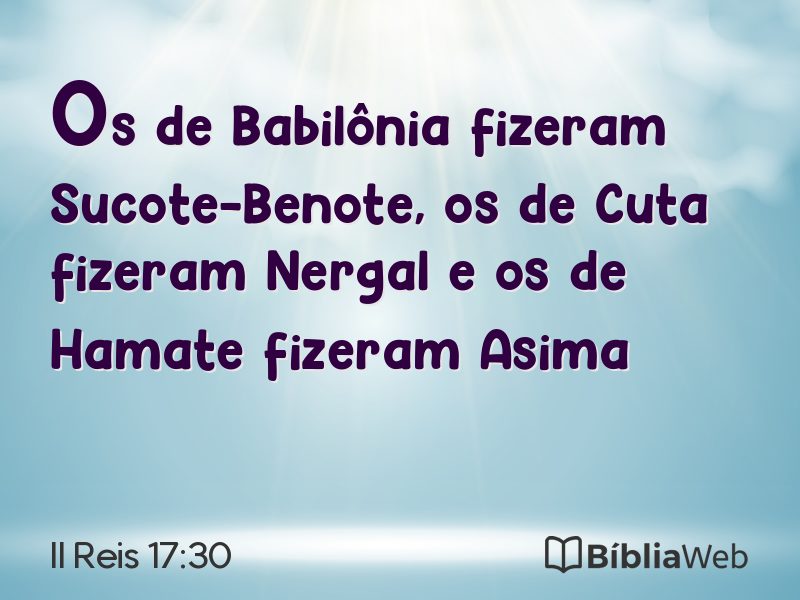 II Reis 17:30 em imagem para compartilhar