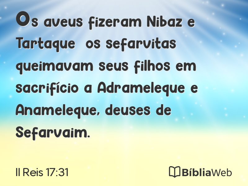 II Reis 17:31 em imagem para compartilhar